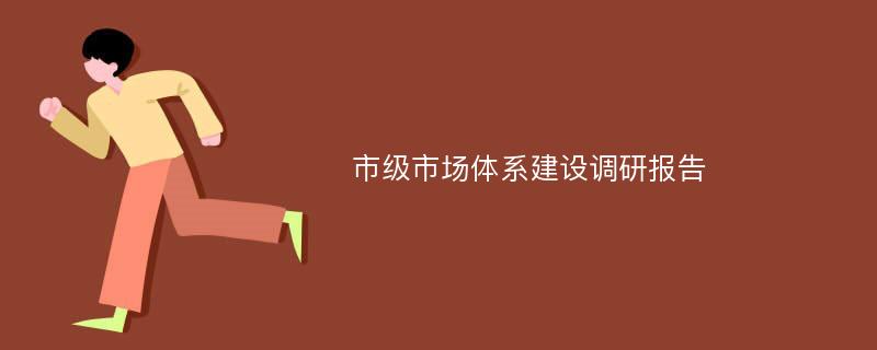 市级市场体系建设调研报告