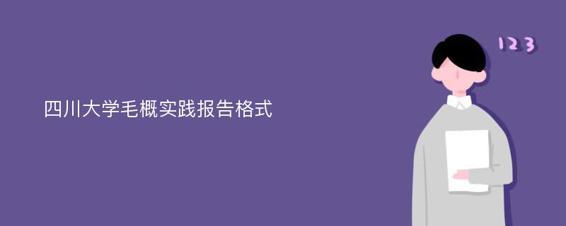 四川大学毛概实践报告格式