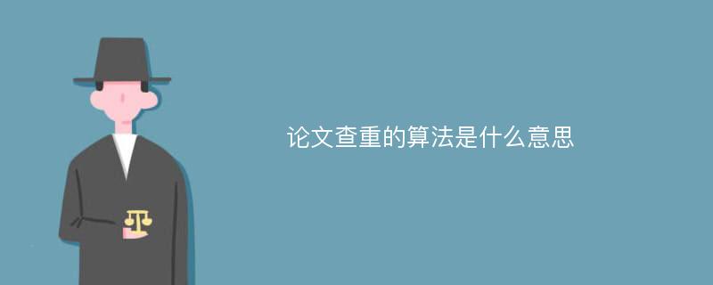 论文查重的算法是什么意思